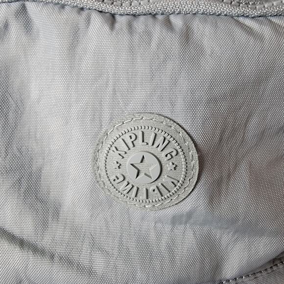 Kipling City Backpack Womens Medium Light Blue Drawstring Flap Monkey Keychain - Picture 4 of 12